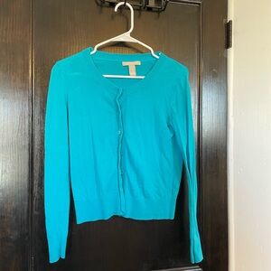 Banana Republic Turquoise Button-Front Cardigan